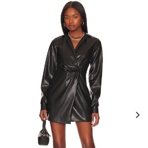 LOVERS AND FRIENDS FAUX LEATHER SPENCER MINI DRESS